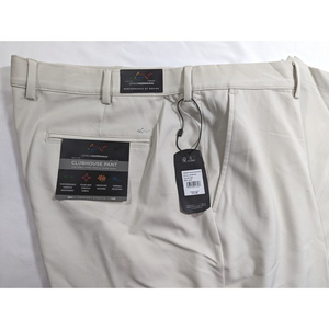 Greg Norman Mens Performance Clubhouse Golf Pants Khaki 40x32 Comfort Stretch‎